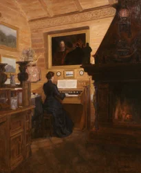 Frau am Cembalo