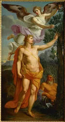 Apollo von der Siegesgöttin gekrönt