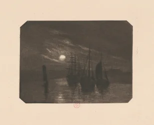 Ein mondbeschienener Hafen