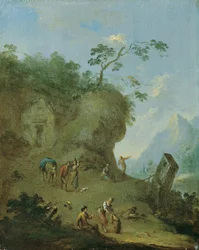 Hütte auf einer Waldhöhe