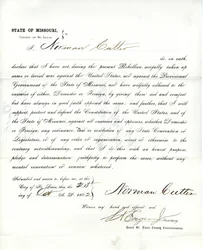 Loyalitätseid von Norman Cutter aus Missouri, County of St. Louis