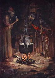 Die seltsamen Schwestern, Macbeth, Akt IV Szene 1, Illustration aus 