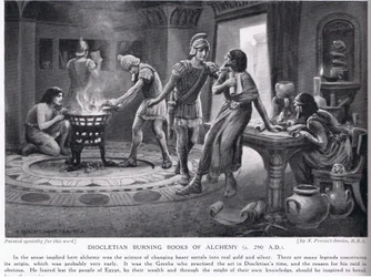 Diokletian verbrennt Bücher der Alchemie, 290 n. Chr.