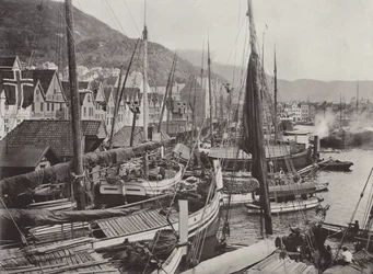 Blick auf den Hafen von Bergen