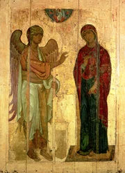 Die Verkündigung von Ustiug, ca. 1130-40 (Tempera auf Tafel)