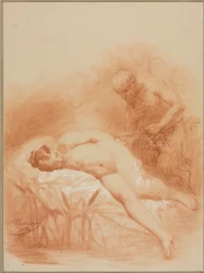 Nymphe und Faun, 1800er