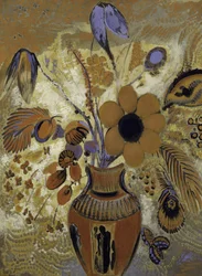 Etruskische Vase mit Blumen
