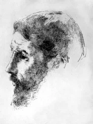 Französischer Maler Pierre Bonnard (1867-1947) im Jahr 1902, Lithografie von Odilon Redon