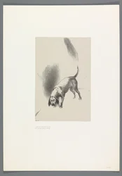 Er hielt seine Augen mit einem so seltsamen Ausdruck auf mich gerichtet (Das Spukhaus, Illustrationen zu einem Text von Bulwer-Lytton, ins Französische übersetzt von René Philipon)