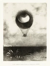 Serie von Illustrationen für Edgar Poe: "Das Auge, wie ein seltsamer Ballon, steigt ins Unendliche"