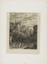 Die Furt: Landschaft mit Reitern
