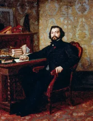 Porträt des Anwalts Aristide Minelli, von Odoardo Borrani (1833-1905), Öl auf Holz, 40,5x32,5 cm