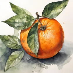 Frische Orange Aquarell