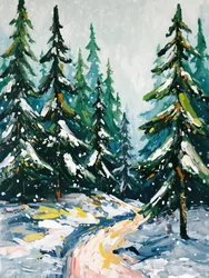 Verschneiter Waldweg