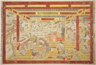 Den Abendkühle genießen in der Nähe der Ryogoku-Brücke (Ryogoku bashi yusuzumi uki-e)