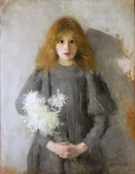 Mädchen mit Chrysanthemen