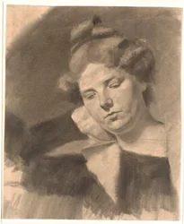 Porträt von Kathrine (Ketty) Mathilde Antonia Nielsen, geb. Rask. (geb. 1878, verheiratet mit dem Bildhauer Kai Nielsen in dessen erster Ehe.)