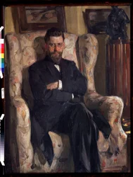 Porträt des Kunstsammlers Alexey A. Bakhrushin