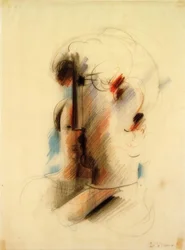 Großer Kopf nach links und kleiner Kopf