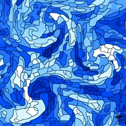 Blaues Mosaik-Fließen