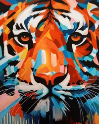 Farbiger Abstrakter Tiger