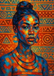 Buntes afrikanisches Frauenporträt