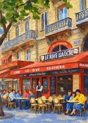 Lebhaftes Pariser Café