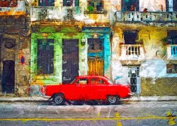 Rote klassische Havanna-Straße
