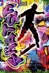 Urbaner Skater Graffiti
