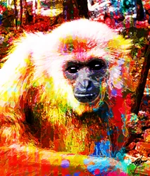 Lebendiges Gibbon-Porträt