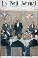 Bankett eines französischen Nationalisten und Paul Déroulèdes, Saint-Sébastien, Belgien, 1900