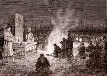 Beerdigungszeremonie in Sou-Tcheou, China, 1874