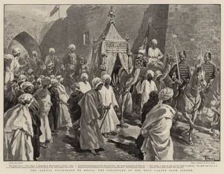 Die jährliche Pilgerfahrt nach Mekka, die Abreise des heiligen Teppichs aus Dschidda