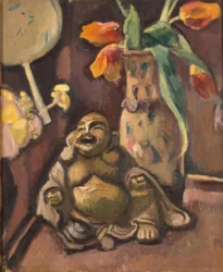 Stillleben mit einer Buddha-Statuette