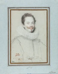 Porträt des Marquis Paris Pinelli. Zeichnung von Ottavio Leoni, 17. Jahrhundert, Genua, Musei di Strada Nuova, Fondo Disegni, inv 2414
