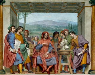 Lorenzo de Medici inmitten florentinischer Künstler