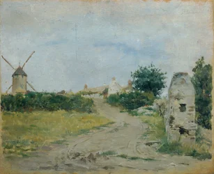 Landschaft mit Windmühle