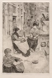Radierungen von Venedig: Perlenfädler, 1882