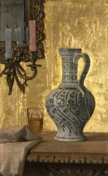 Krug und ein Glas auf einem Tisch, 1878