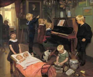 Ein Konzert: Die Kinder des Künstlers und ihre Spielkameraden