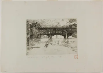 Ponte Vecchio, zerstörte Platte