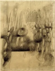 Eintritt in die Klasse (Schulsaal). Skizze