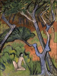 Waldlandschaft mit Akt, 1924