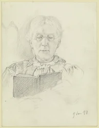 Luise Scholderer beim Lesen