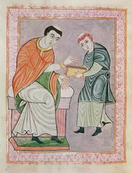 Der Schreiber Anno vor Gero, aus dem Gero-Codex, ca. 969