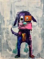 Bunter abstrakter Hund