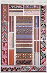 Mittelalterliche Dekoration, Tafel LXVII aus Grammar of Ornament, von Owen Jones (1809-1874), London