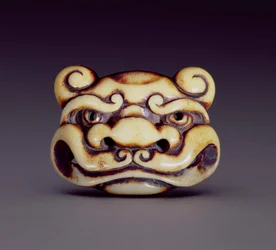 Netsuke, das Gesicht eines Oni-Dämons darstellend, ca. 1870