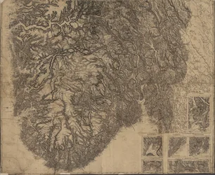 Handgezeichnete Karte von Südnorwegen