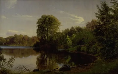 Abend am Bondedammen in Hellebæk